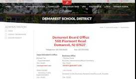 
							         Administration / Contact Information - Demarest School District								  
							    
