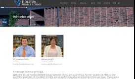 
							         Administration | Holston Middle - Sullivan County Schools								  
							    