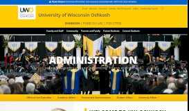 
							         Administration - University of Wisconsin Oshkosh University of ...								  
							    