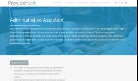 
							         Administrative Assistant - ProviderSoft								  
							    
