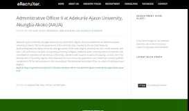 
							         Administrative Officer II at Adekunle Ajasin University, Akungba-Akoko ...								  
							    