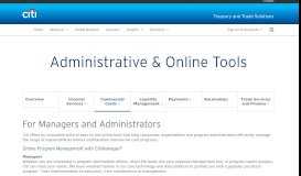 
							         Administrative & Online Tools | Citi® Commercial Cards | Treasury and ...								  
							    