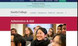 
							         Admission & Aid | Smith College								  
							    