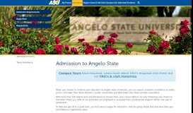 
							         Admission | Angelo State University - My Future | Angelo State University								  
							    