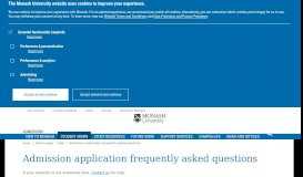 
							         Admission application frequently asked questions ... - Monash University								  
							    