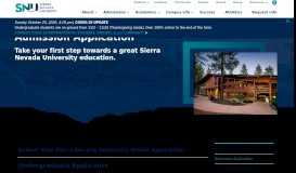 
							         Admission Application | Sierra Nevada College								  
							    