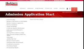 
							         Admission Application Start | Blackburn College								  
							    