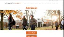 
							         Admission at Kalamazoo College: Apply, Visit, Subscribe								  
							    
