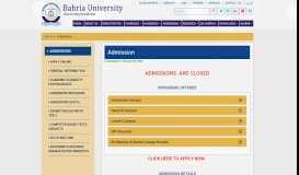 
							         Admission – Bahria University								  
							    