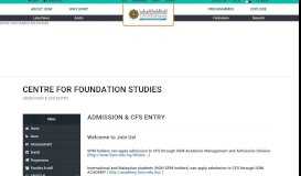 
							         Admission & CFS Entry - IIUM								  
							    