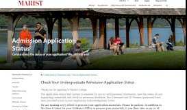 
							         Admission | Check Application Status - Marist College								  
							    
