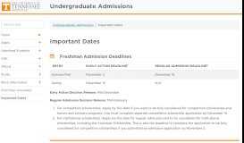 
							         Admission Deadlines - UTK Admissions - The University of Tennessee ...								  
							    