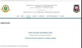 
							         Admission | Federal College of Education Abeokuta								  
							    