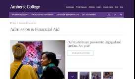 
							         Admission & Financial Aid | Amherst College								  
							    