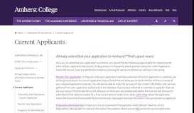 
							         Admission & Financial Aid | Current Applicants | Amherst College								  
							    