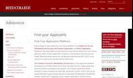 
							         Admission | First-year Applicants - Reed College								  
							    