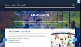 
							         Admission - Hamilton College								  
							    