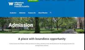 
							         Admission Information - Wheaton College Massachusetts								  
							    