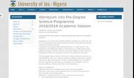 
							         Admission into Pre-Degree Science Programme 2018/2019 Academic ...								  
							    