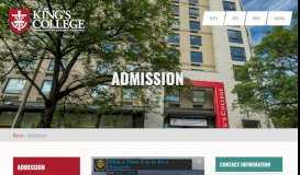 
							         Admission | King's College								  
							    