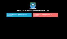 
							         Admission List - Kogi State University								  
							    