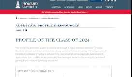 
							         Admission Profile | Howard University								  
							    