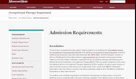 
							         Admission Requirements - Occupational Therapy Department ...								  
							    