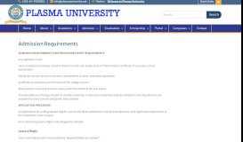 
							         Admission Requirements – PLASMA UNIVERSITY – EDUCATING ...								  
							    