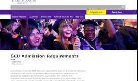 
							         Admission Requirements & Student Registration | GCU								  
							    