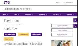 
							         Admission Requirements - Undergraduate ... - TCU Admissions								  
							    