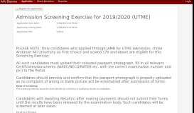
							         Admission Screening Exercise for 2019/2020 - WAeUP.Kofa ...								  
							    