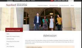 
							         Admission | Stanford Graduate School of Education								  
							    
