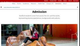 
							         Admission – Stanford University								  
							    