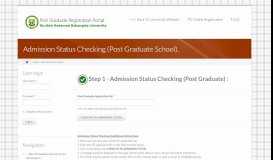 
							         Admission Status Checking (Post Graduate School). | PG Student ...								  
							    