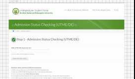 
							         Admission Status Checking (UTME/DE) - IBB University Official Website								  
							    