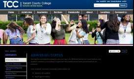 
							         Admission Status - Tarrant County College								  
							    