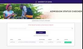 
							         Admission Status - University of Ghana Admitted Students List								  
							    
