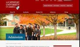 
							         Admission - The Catholic University of America, Washington DC | CUA								  
							    