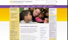 
							         Admission to Graduate Study - International ... - University at Albany								  
							    