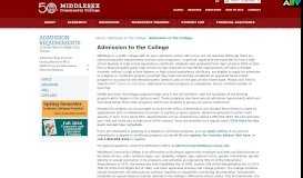 
							         Admission to the College - Middlesex Community College								  
							    