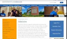 
							         Admission - University of Dubuque								  
							    