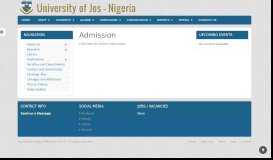
							         Admission | University of Jos								  
							    