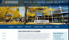 
							         Admission | UW-Platteville								  
							    