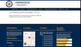 
							         admissionlist.php - Igbinedion University Okada								  
							    