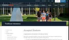 
							         Admissions: Accepted Students - Indiana Tech								  
							    