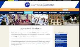 
							         Admissions: Accepted Students: Marymount Manhattan College								  
							    