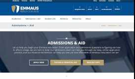 
							         Admissions + Aid | Emmaus Bible College								  
							    