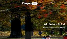 
							         Admissions & Aid · Kenyon College								  
							    