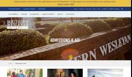 
							         Admissions & Aid | Southern Wesleyan University								  
							    