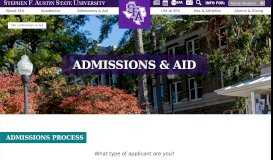 
							         Admissions & Aid | Stephen F. Austin State University								  
							    